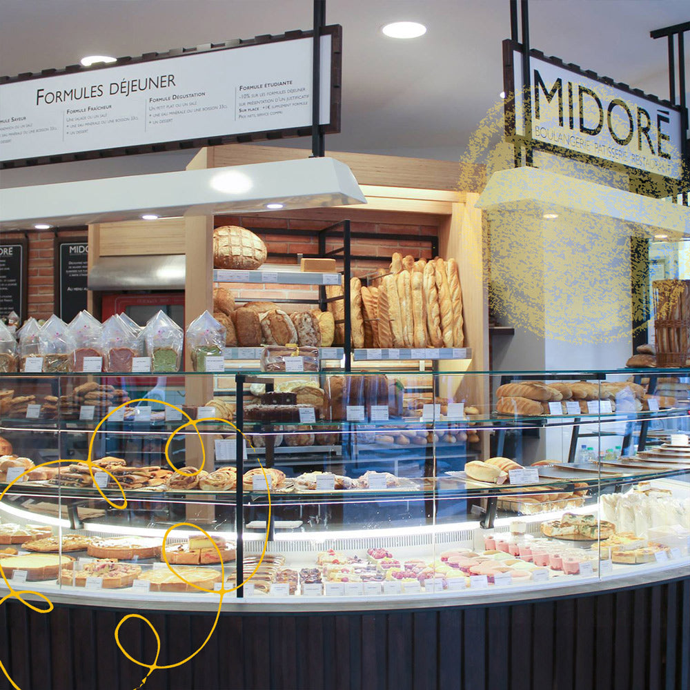 Intérieur de la boulangerie Midoré-Saint-Lazare