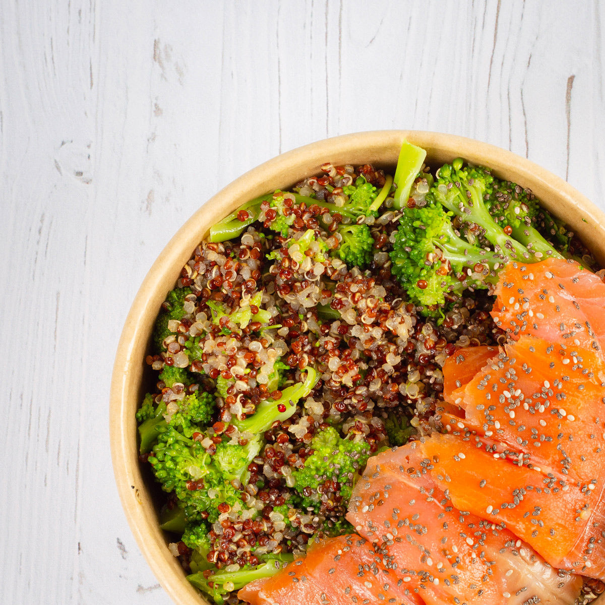 Salade saumon, quinoa et brocoli